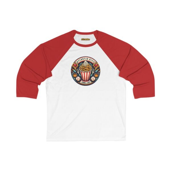 Atlantic City Funnel Cake Unisex 3/4 Sleeve Baseball Tee